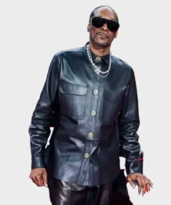 The Voice S28 Snoop Dogg Black Leather Jacket For Man